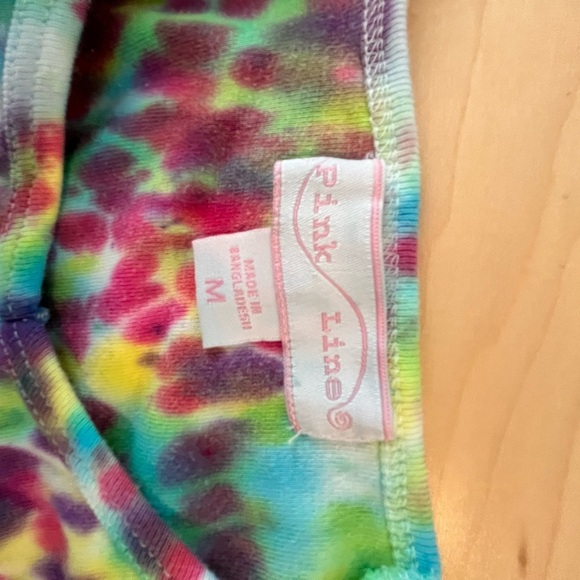 ~Pink Line~ Colorful Tie-Dye T-Shirt - Picture 5 of 5